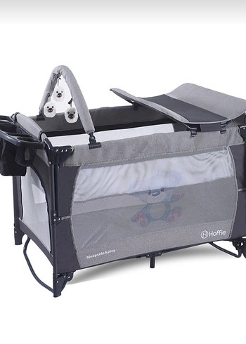 Gri Sallanma Aparatlı Oyun Parkı ve Yatak - Görsel 2