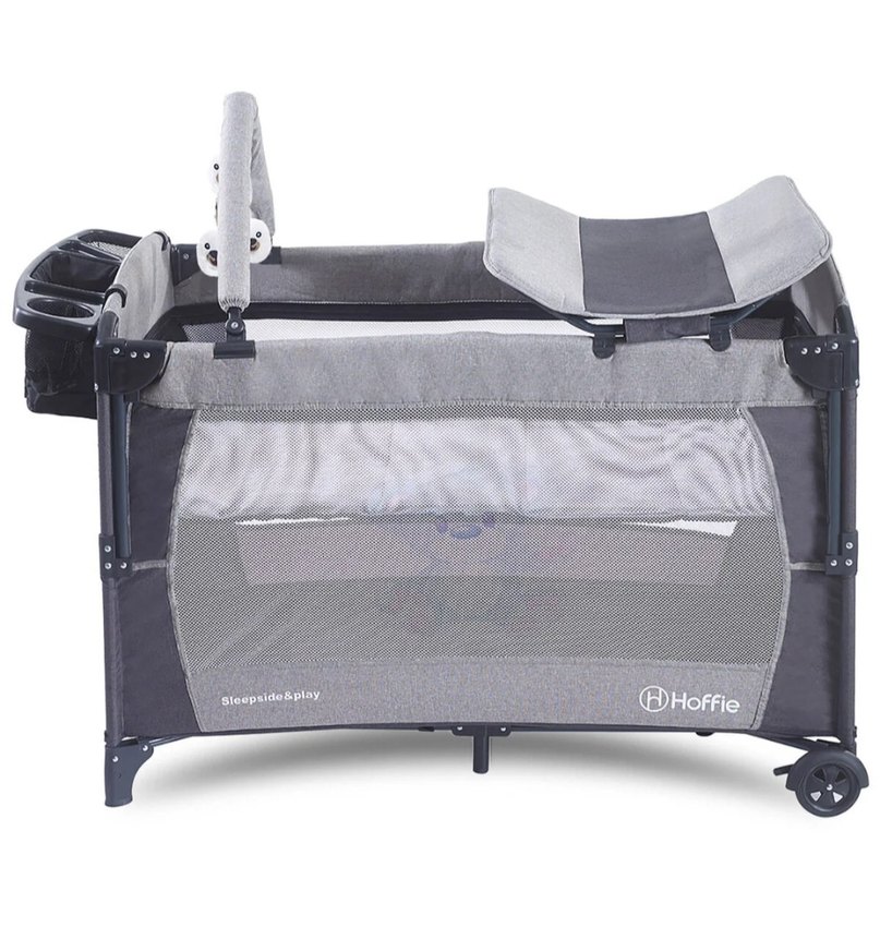 Gri Sallanma Aparatlı Oyun Parkı ve Yatak - Görsel 4