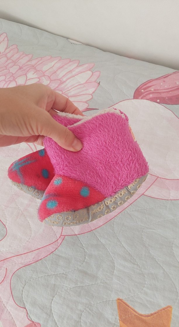 Kız Çocuk Pembe Nakışlı Sıcak Terlik - Görsel 2