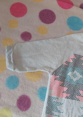 Bohem Çok Renkli Kız Uzun Kollu Triko Bluz - Görsel 2