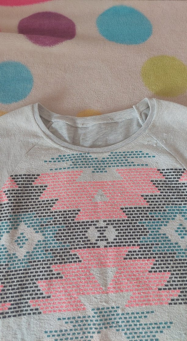 Bohem Çok Renkli Kız Uzun Kollu Triko Bluz - Görsel 3