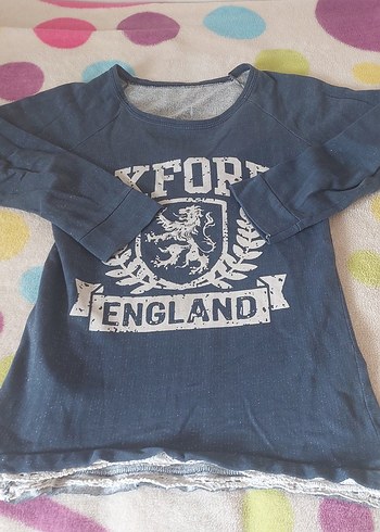 Kızlar için mavi uzun kollu baskılı tişört - Görsel 2