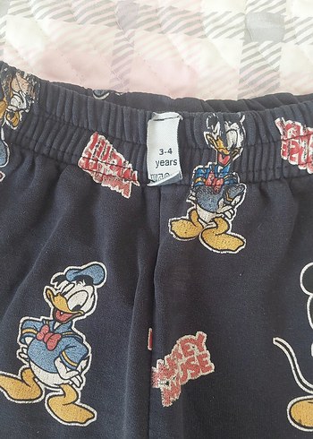 24-36 Ay Beden Kız Çocuk Mickey Mouse Desenli Bol Kesim Pantolon