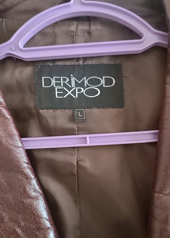 Kahverengi Düğmeli Deri Kadın Ceket - Görsel 4