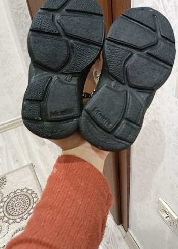 Kızıl ve Gri Erkek Çocuk Spor Ayakkabı Velcro - Görsel 3