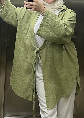 Kadın Yeşil Keten Kimono