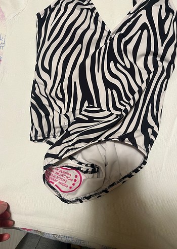 Zebra Desenli İnce Askılı Kadın Mayo - Görsel 3