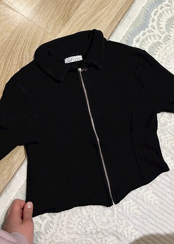 Fermuarlı Siyah Kadın Triko Kazak - Görsel 3