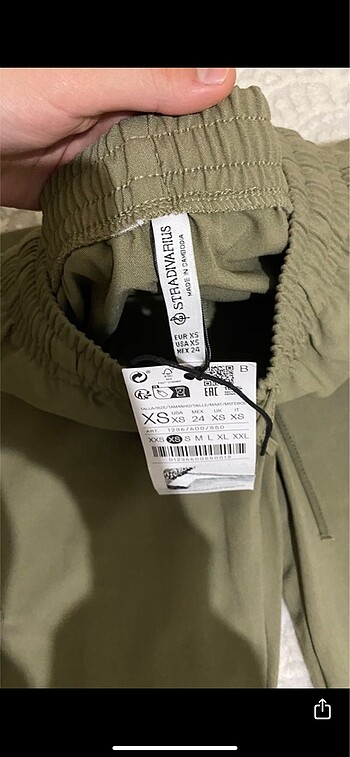 xs Beden haki Renk Stradivarius kargo cepli pantolon