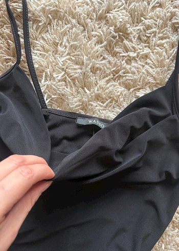 Siyah Drapeli Mini Elbise - Görsel 4