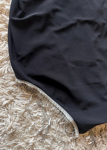 Siyah Drapeli Mini Elbise - Görsel 3