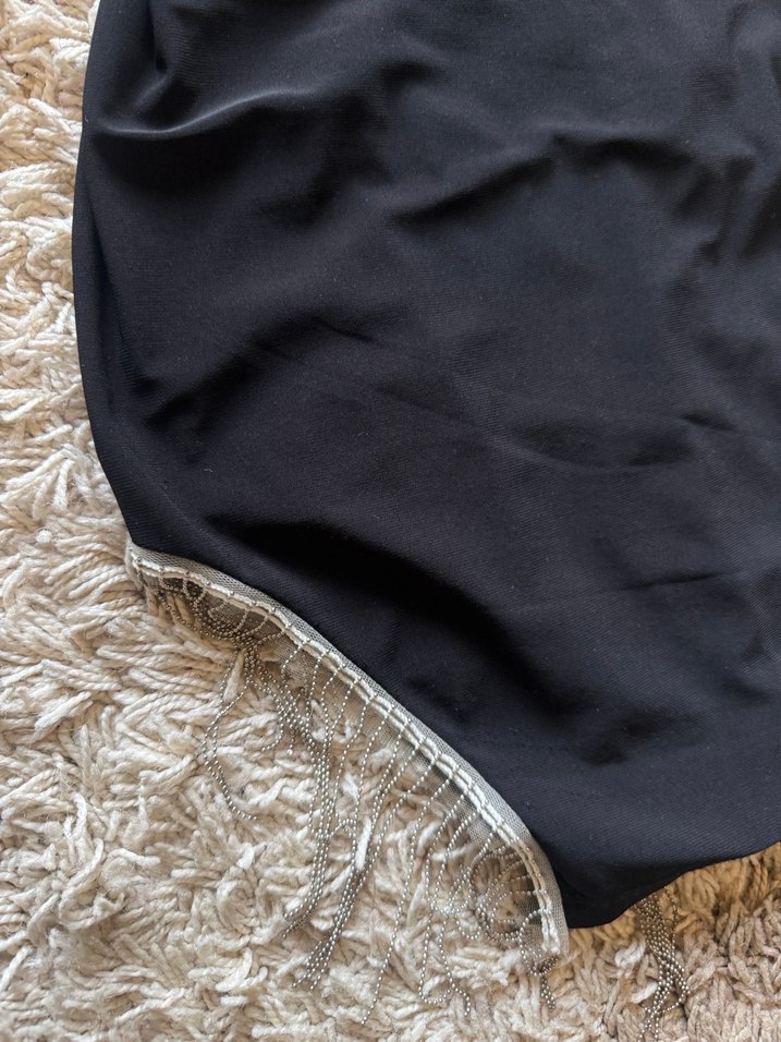 Siyah Drapeli Mini Elbise - Görsel 3