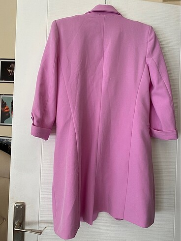 m Beden Pembe blazer ceket sonbaharlık