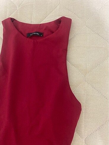 s Beden bordo Renk Çıtçıtlı zıbın halter yaka bluz