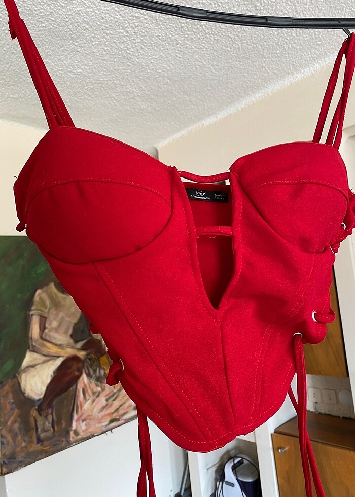 Kırmızı crop ipli - Görsel 4