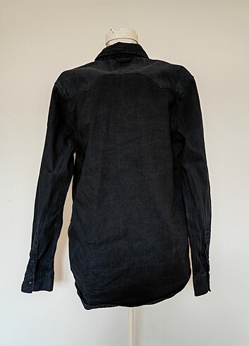 Lee Cooper Çıtçıtlı siyah kot gömlek