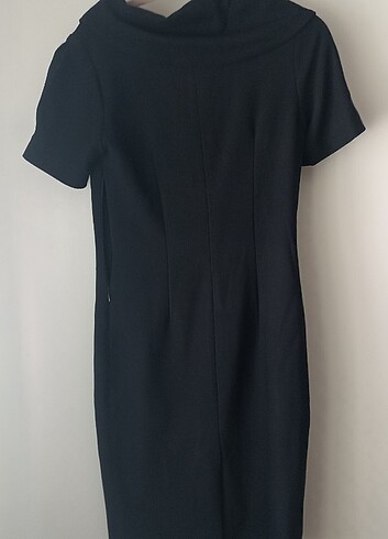 siyah#kışlık elbise#kısa kol# yirtmaçlı - Görsel 6