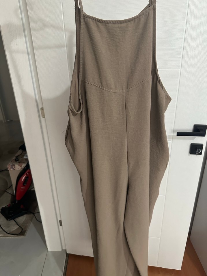 Bej Keten Kadın Uzun Tulum - Görsel 2