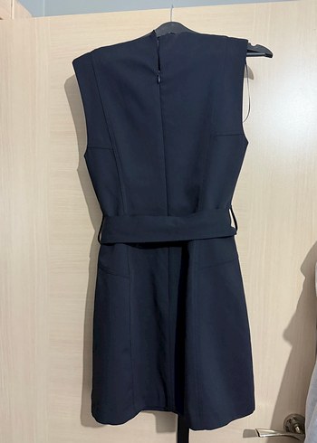 Zara Kemerli Lacivert Mini Elbise - Görsel 2
