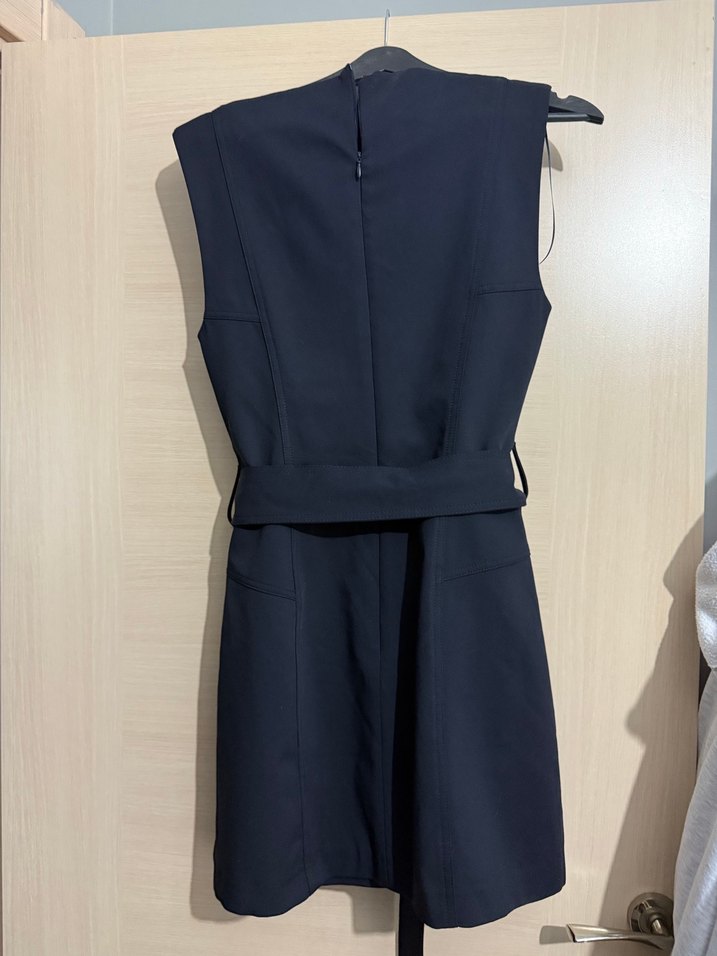 Zara Kemerli Lacivert Mini Elbise - Görsel 2