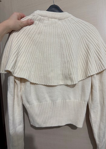 Bej Yüksek Yaka Triko Kadın Kazak - Görsel 2