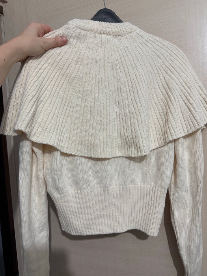 Bej Yüksek Yaka Triko Kadın Kazak - Görsel 2