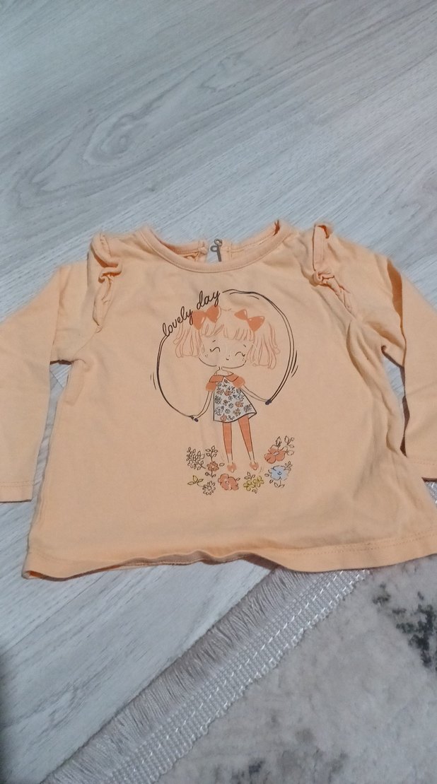 Kız Çocuk Uzun Kollu Baskılı Tişört - Görsel 3