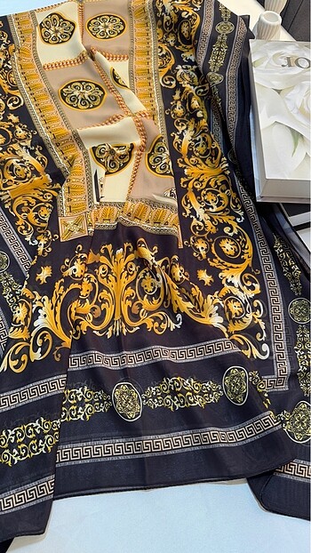 Beden siyah Renk Versace vual ipek şal