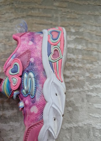 Kız Çocuk Pembe Batik Desenli Cırt Cırtlı Spor Ayakkabı - Görsel 11