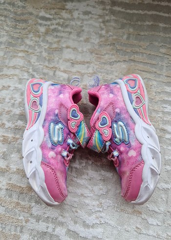 Kız Çocuk Pembe Batik Desenli Cırt Cırtlı Spor Ayakkabı - Görsel 4