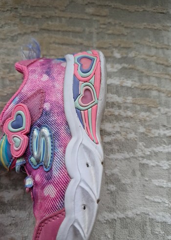 Kız Çocuk Pembe Batik Desenli Cırt Cırtlı Spor Ayakkabı - Görsel 7