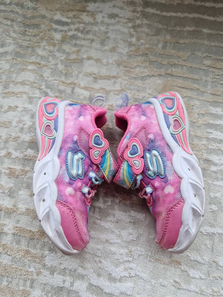 Kız Çocuk Pembe Batik Desenli Cırt Cırtlı Spor Ayakkabı - Görsel 4