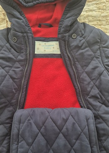 Kürklü Kapüşonlu Bebek Tulum - Lacivert - Görsel 3