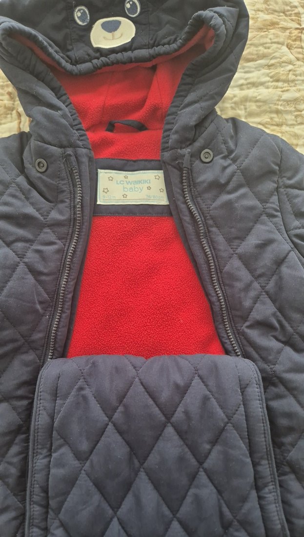 Kürklü Kapüşonlu Bebek Tulum - Lacivert - Görsel 3