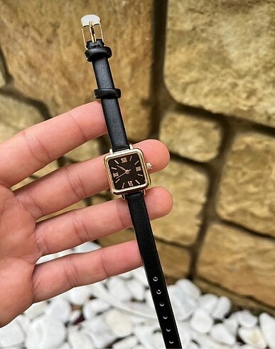 Vintage kadın minimal kayış kordon kol saati