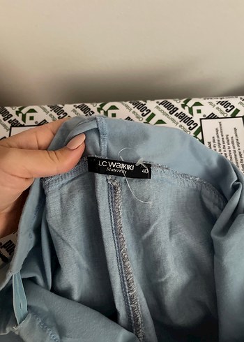 l Beden mavi Renk Geniş Kesim Hamile Midi Kot Pantolon