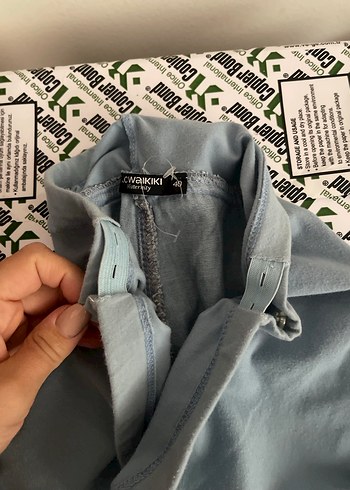 l Beden Geniş Kesim Hamile Midi Kot Pantolon