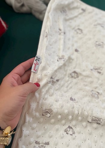 Nakışlı Beyaz Gri Bebek Uyku Seti - Görsel 6