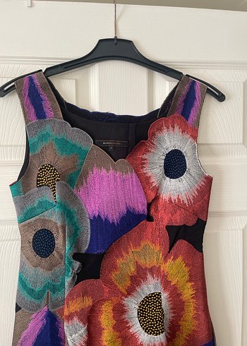 Nakış Detaylı Renkli Midi Bohem Elbise - Görsel 2