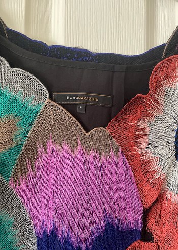 Nakış Detaylı Renkli Midi Bohem Elbise - Görsel 4