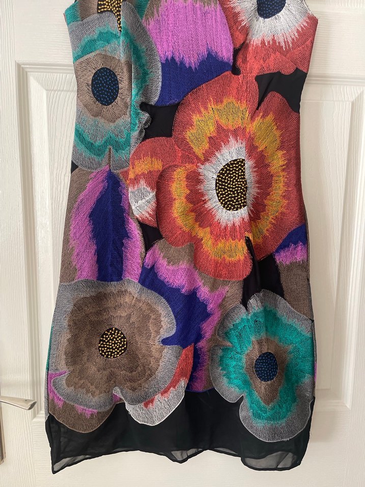 Nakış Detaylı Renkli Midi Bohem Elbise - Görsel 3