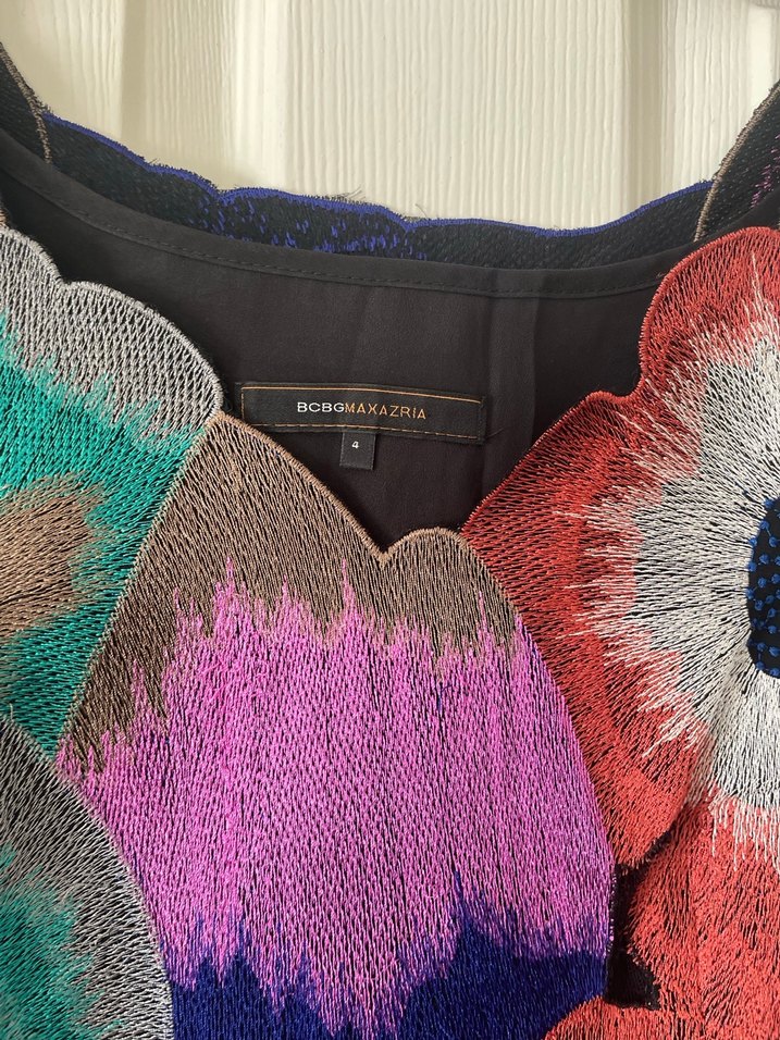 Nakış Detaylı Renkli Midi Bohem Elbise - Görsel 4