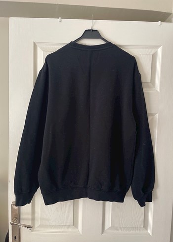 Siyah Kadın Sweatshirt, Uzun Kollu, Salaş Kesim - Görsel 5