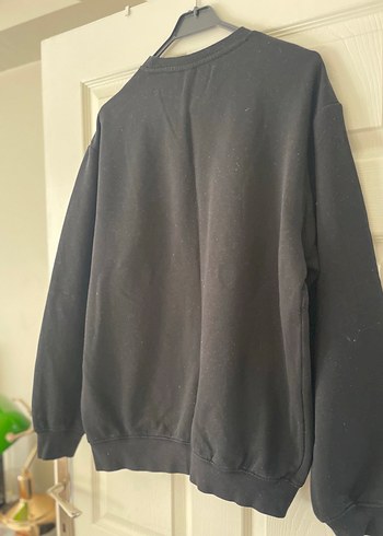 Siyah Kadın Sweatshirt, Uzun Kollu, Salaş Kesim - Görsel 7