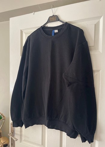 Siyah Kadın Sweatshirt, Uzun Kollu, Salaş Kesim - Görsel 3