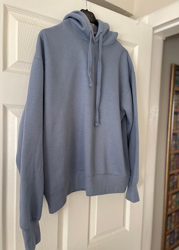 Kapüşonlu Mavi Kadın Sweatshirt - Görsel 3