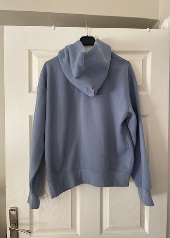 Kapüşonlu Mavi Kadın Sweatshirt - Görsel 5