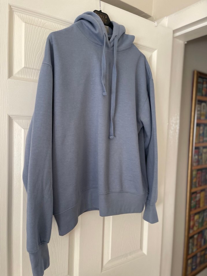 Kapüşonlu Mavi Kadın Sweatshirt - Görsel 3