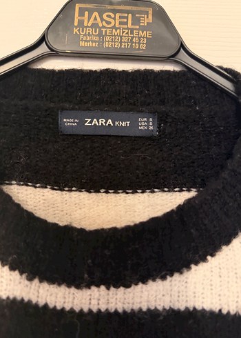 Çizgili Uzun Kollu Kadın Triko Kazak - Görsel 3