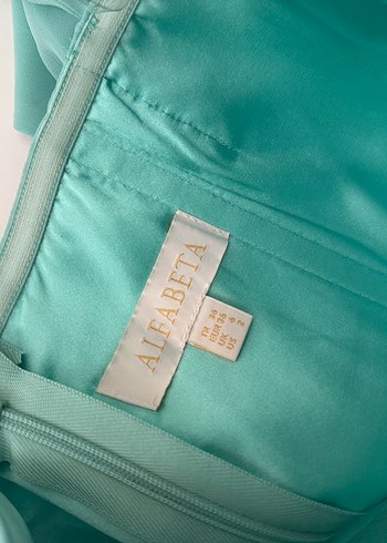 Turkuaz Drapeli Uzun Abiye Elbise - Görsel 7